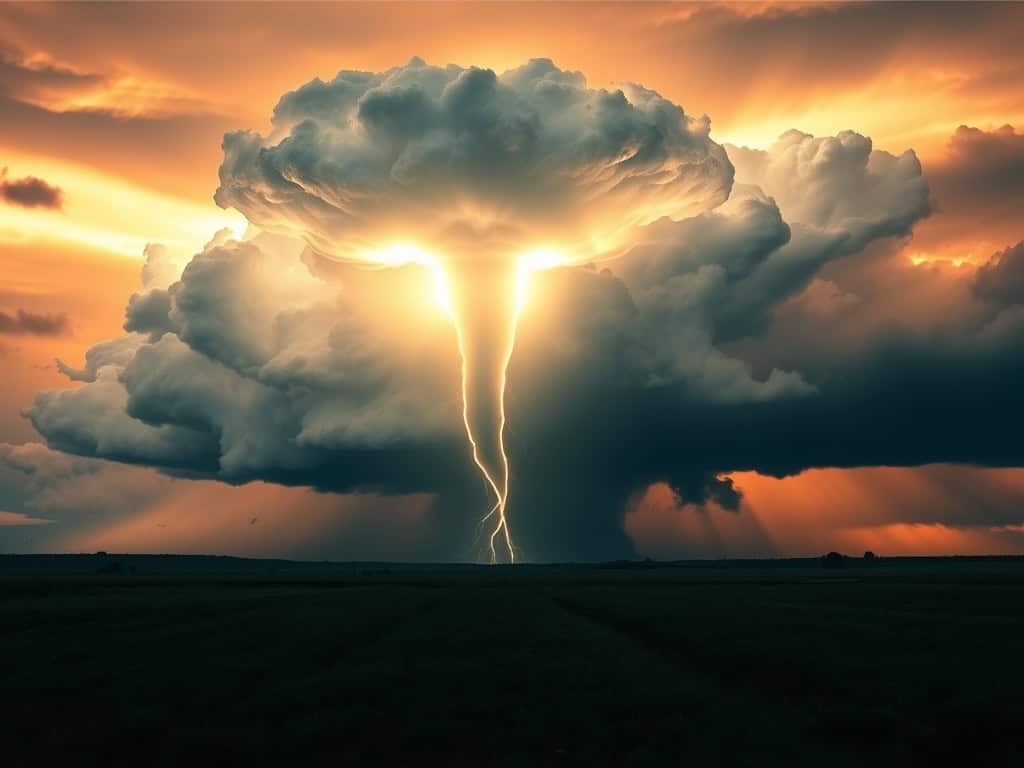 outline of missouri with tornado in background