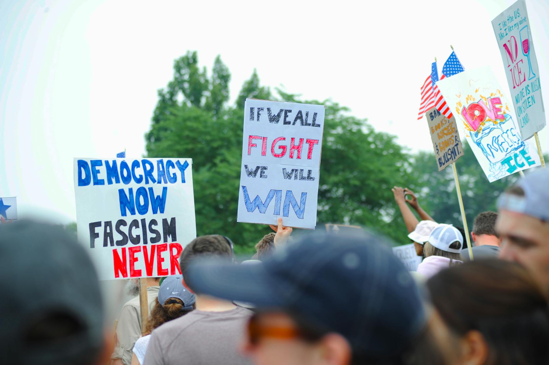 peaceful protest rally in baltimore advocating for democracy