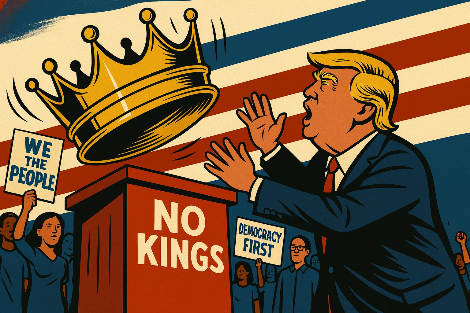 No Kings Satirical Illustration