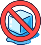 ICEDrops logo and ice cube with a no symbol over it on a blue background.  