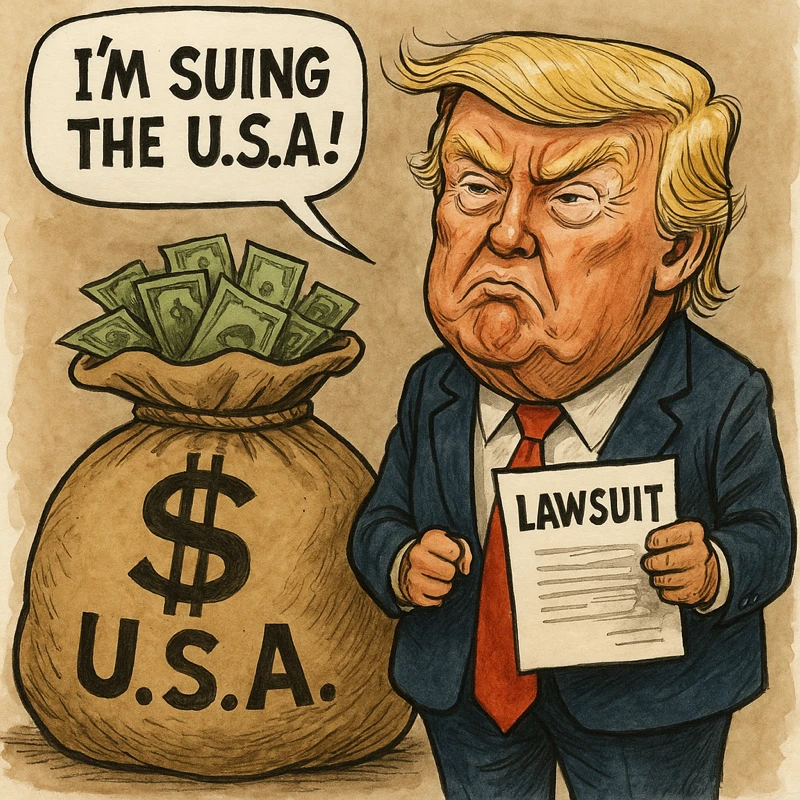 Shocking Absurdity: Trump Suing the United States for $230 Million 1 trump suing usa satire
